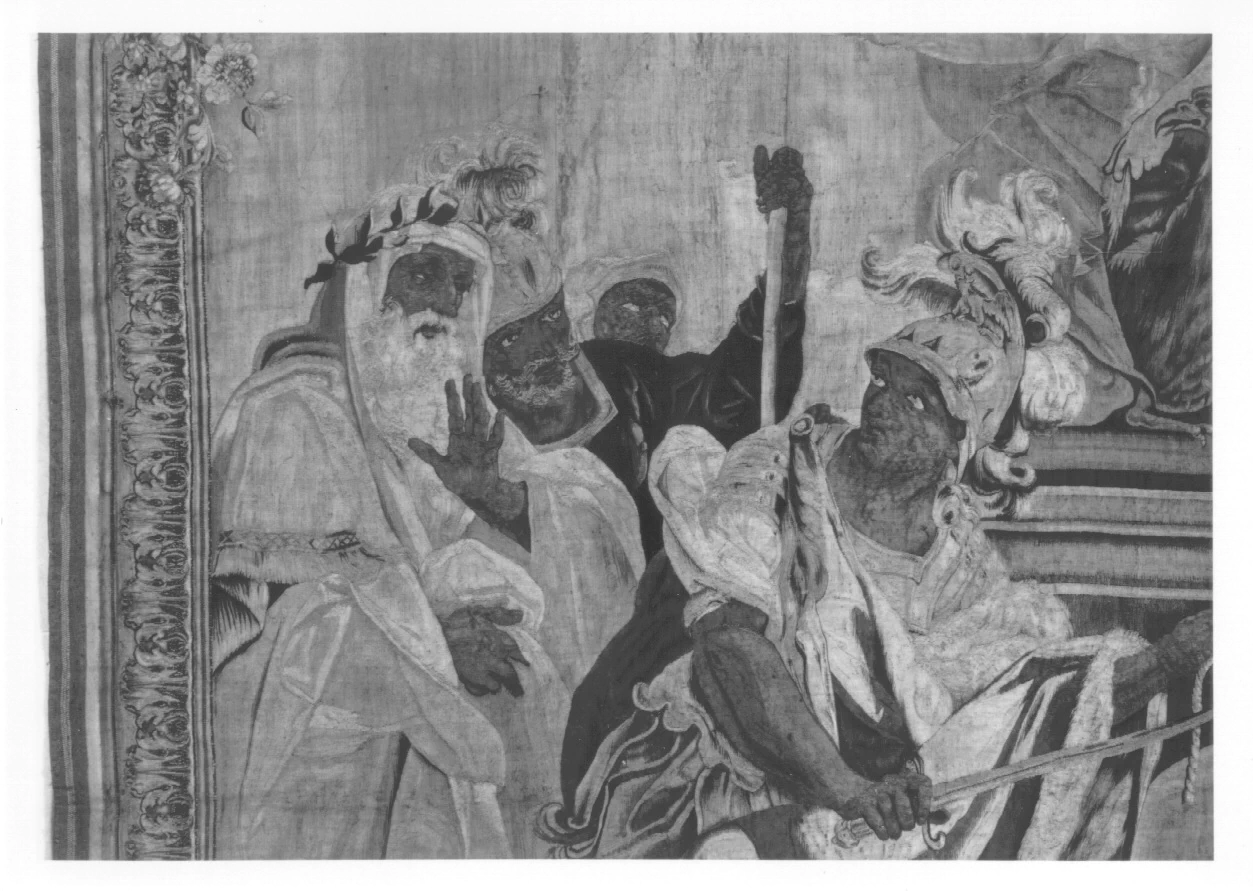 Arazzo - Alessandro Magno taglia il nodo gordiano, Musei Reali, Palazzo Reale, Torino, dettag
